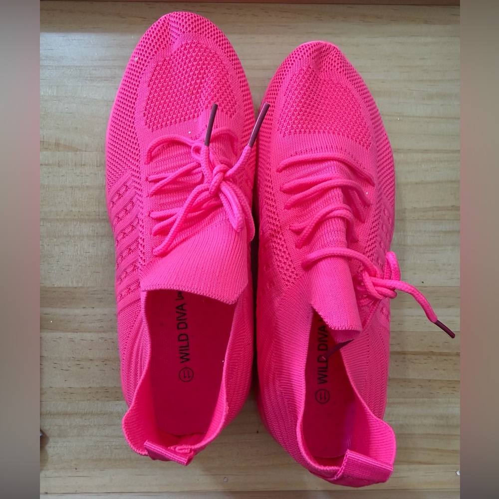Wild Diva Vibrant Pink Athletic Sneakers